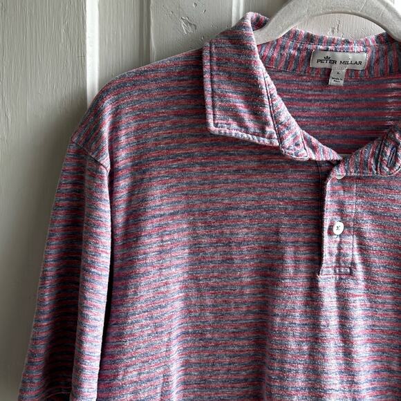 Peter Millar Seaside Pungo Striped Slub Polo Shirt - Picture 4 of 9